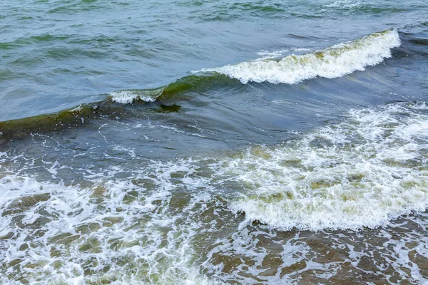 Paisagem Marítima Surfline Com Ondas Espuma Natureza Fundo — Fotografia de Stock