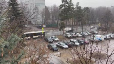 Pushkino, Rusya, 15 Aralık 2020. Kış şehri.