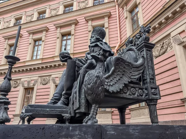 Petersburg Russia November 2021 Russian Museum Monument Emperor Paul Courtyard — стоковое фото