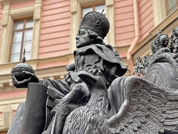 Petersburg Russia November 2021 Russian Museum Monument Emperor Paul Courtyard — стоковое фото