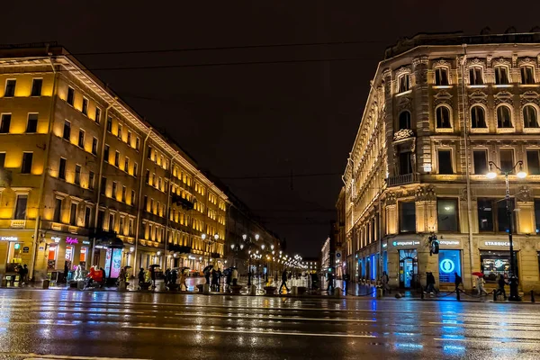 Petersburg Russia October 2021 City Evening Time Nevsky Avenu — Stock Photo, Image