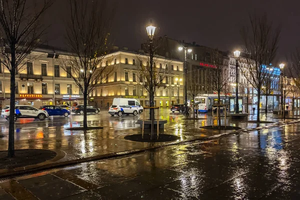 Petrohrad Rusko Října 2021 Město Večerních Hodinách Nevsky Avenu — Stock fotografie