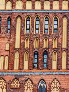 Kaliningrad, Rusya, 28 Haziran 2021. Katedral cephelerinden birinin mimari parçası.