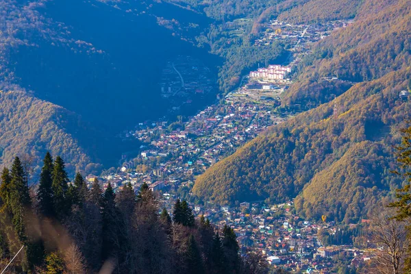 Pohled Malebnou Horskou Krajinu Podzim — Stock fotografie