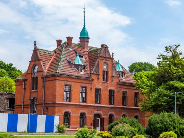 Zelenogradsk, Rusya, 28 Haziran 2023. Tarihsel kentsel gelişim alanında tipik mimari topluluk