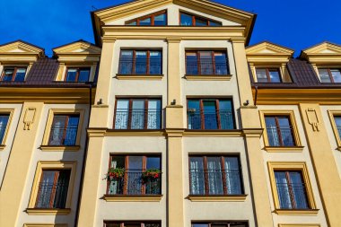 Zelenogradsk, Rusya, 28 Haziran 2023. Tarihsel kentsel gelişim alanında tipik mimari topluluk