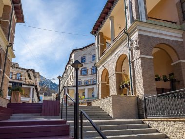 krasnaya polyana, Rusya, 20 Ekim 2021. Esto Sado köyünün manzarası