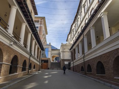 krasnaya polyana, Rusya, 20 Ekim 2021. Esto Sadok köyünün manzarası