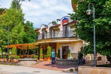 Svetlogorsk, Rusya, 24 Haziran 2021. Tipik şehir mimari topluluğu.