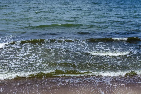 Paisagem Marítima Surfline Com Ondas Espuma Natureza Fundo — Fotografia de Stock