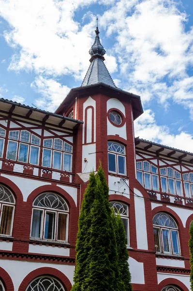 Svetlogorsk Rusland Juni 2021 Typisch Architectonisch Fragment Van Oud Gebouw Stockafbeelding