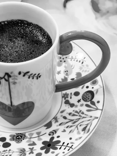 Espresso Kopi Dalam Cangkir Porselen — Stok Foto