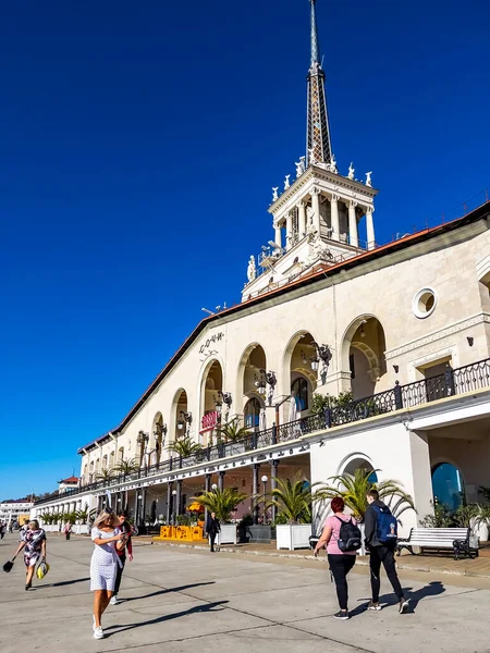 Sochi Russia Aprile 2021 Edificio Della Stazione Marittima Uno Dei — Foto Stock