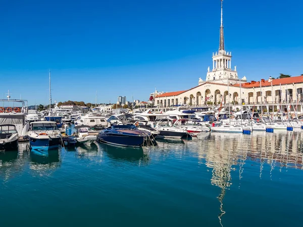 Sotji Ryssland April 2021 Byggandet Havsstationen Turist Symboler Staden Och — Stockfoto