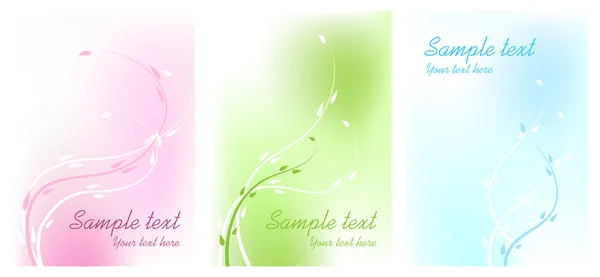 Tarjetas decorativas florales — Vector de stock