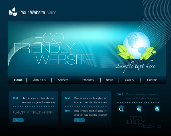 Sítio Web Eco — Vetor de Stock