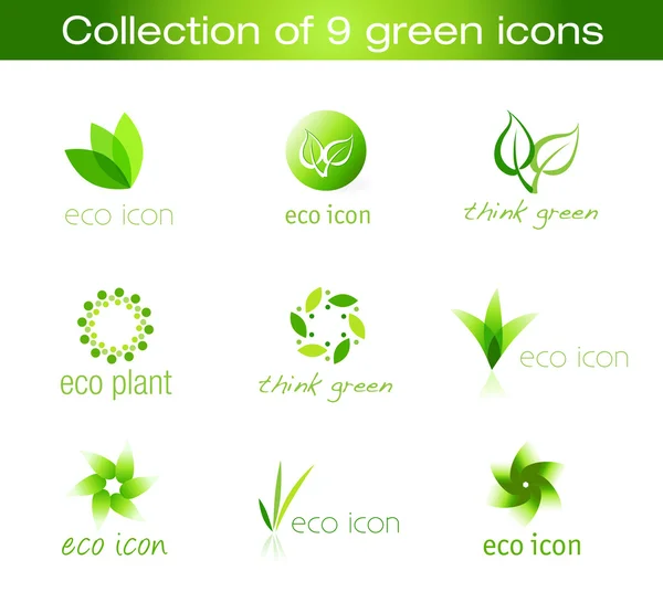 Collection of Eco Icons — Stock Vector