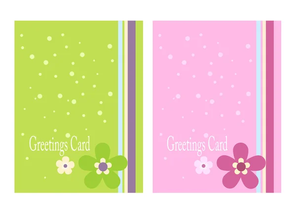 Decorative Greetings Cards With Flowers — Stock Vector