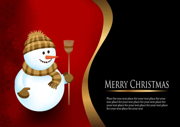 Christmas Card With A Snowman — Stock Vector