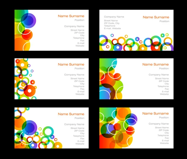 Tarjetas de visita de color arco iris — Vector de stock