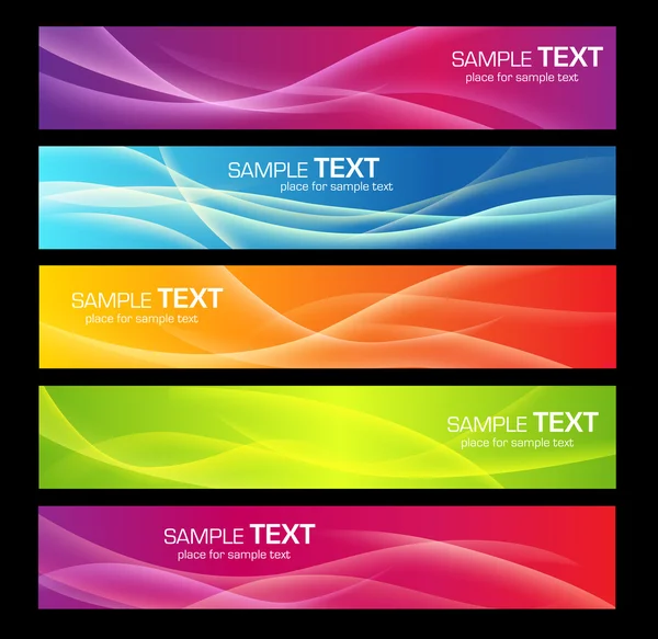 5 banners coloridos — Vetor de Stock