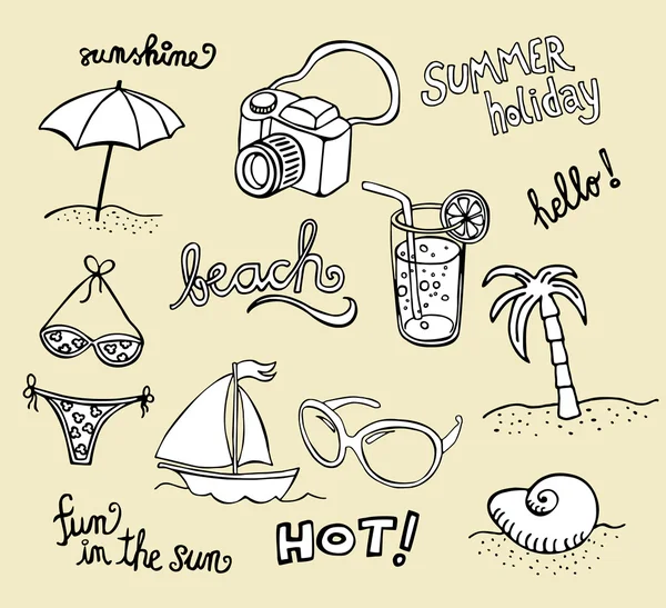 Doodles playa ostre — Vector de stock