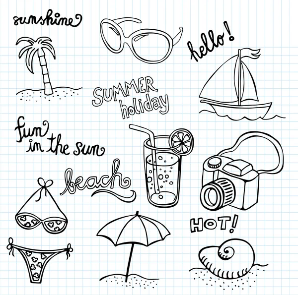 Doodles playa ostre — Vector de stock