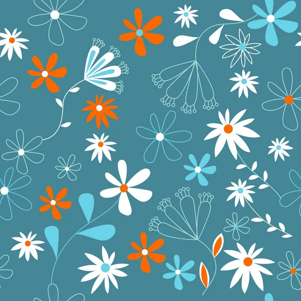 Patrón floral sin costuras — Vector de stock