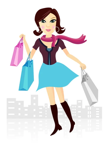 Shopping lady — Stock vektor