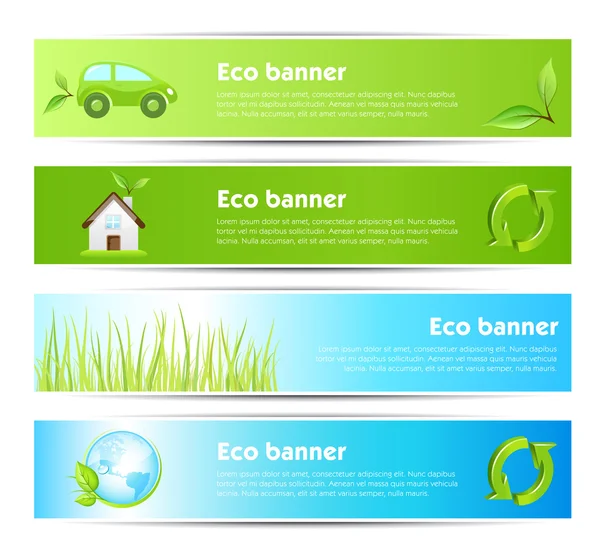 Banderas ecológicas — Vector de stock