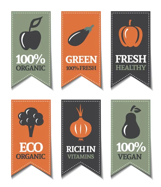 Etiquetas orgânicas —  Vetores de Stock