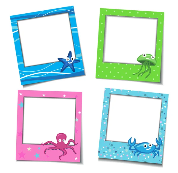 Photo Frames With Cartoons — Stock Vector
