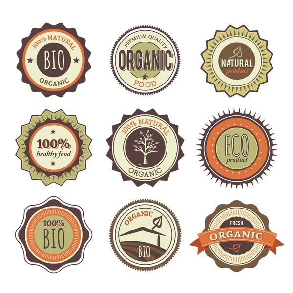 Zestaw organicznych odznak — Wektor stockowy