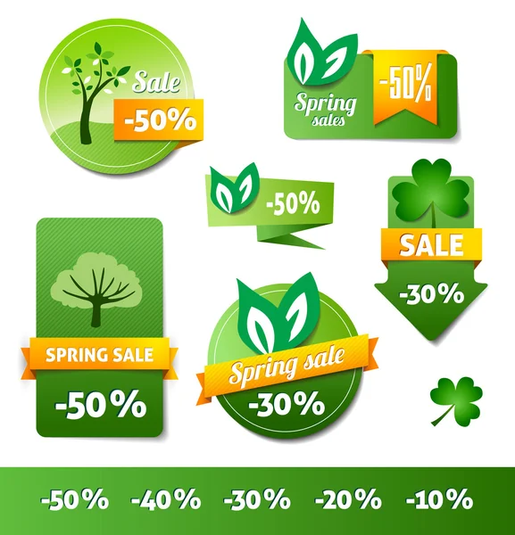 Spring Sales Labels — Stock Vector