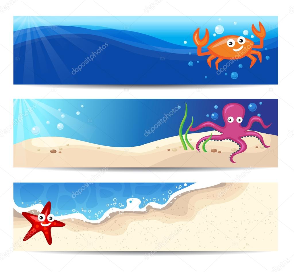 Banners With Sea Creatures