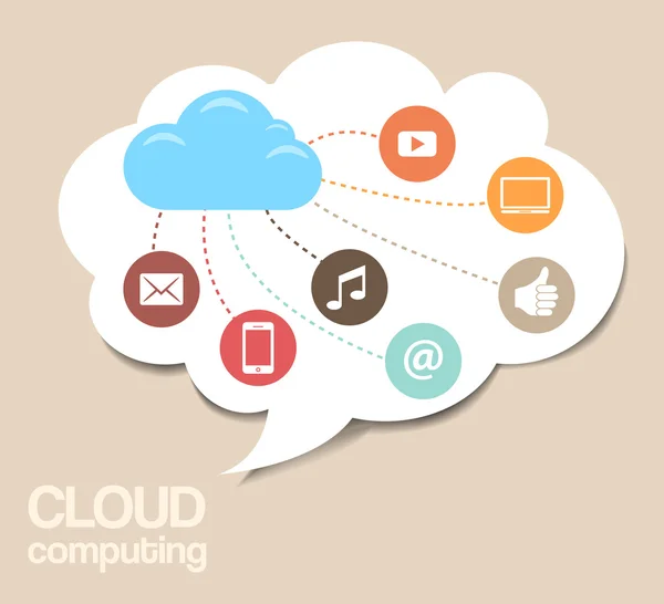 Cloud Computing sfondo — Vettoriale Stock