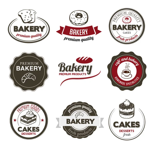 Insignias de panadería — Vector de stock