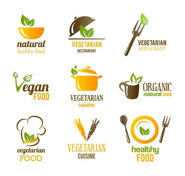 Ikonen der vegetarischen Ernährung — Stockvektor