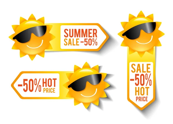 Summer Sales Stickers — Stock Vector