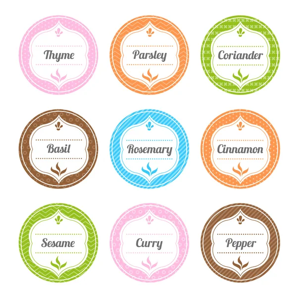 Spice Labels — Stock Vector