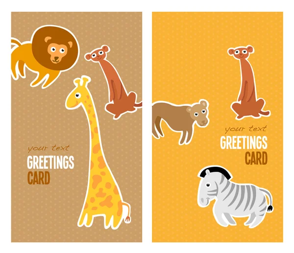 Animals Greetings Card — Stock Vector