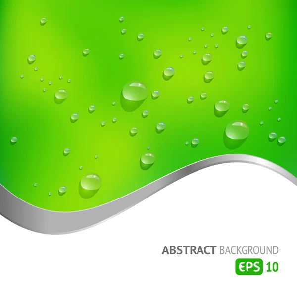 Fondo verde con gotas — Vector de stock