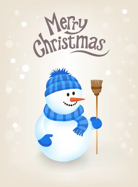 Christmas Greeting Card - Snowman — Stock Vector