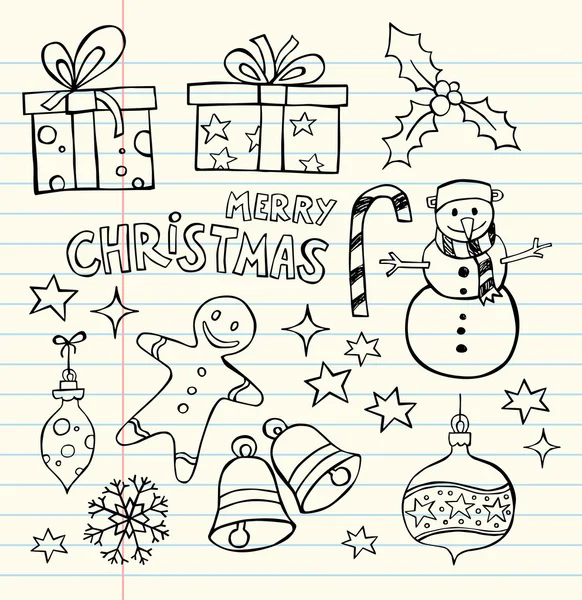 Christmas Doodles — Stock Vector