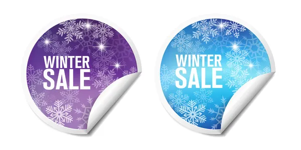 Winter verkoop stickers — Stockvector