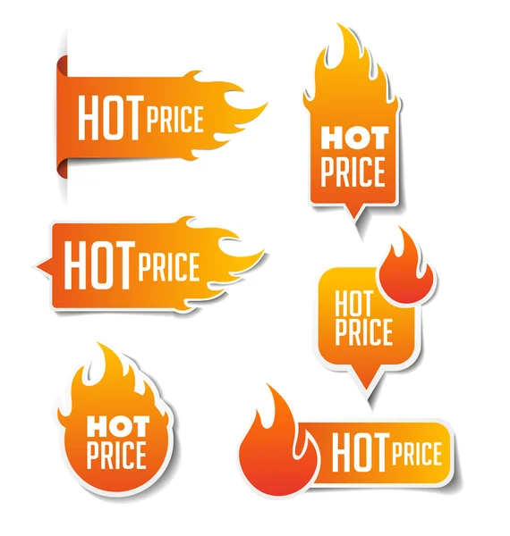 Hot Price Sales Labels — Stock Vector