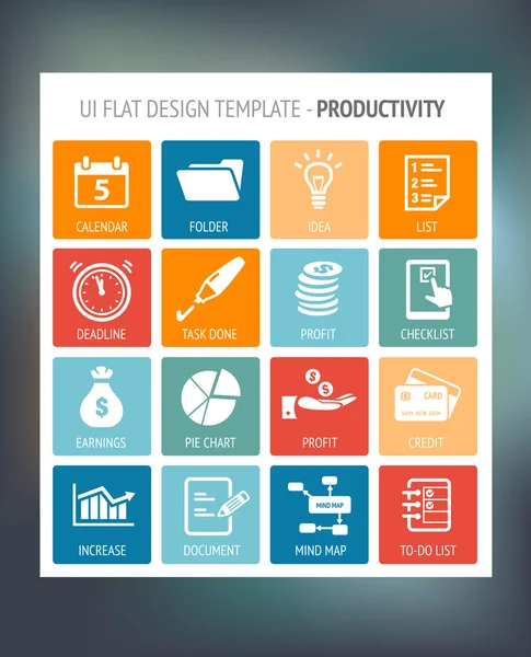 Plantilla de interfaz de usuario - Productividad — Vector de stock