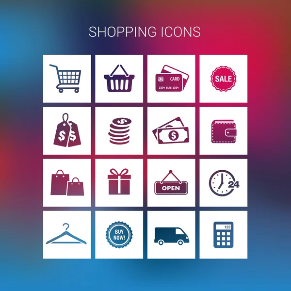 Shopping et Icônes d'affaires — Image vectorielle