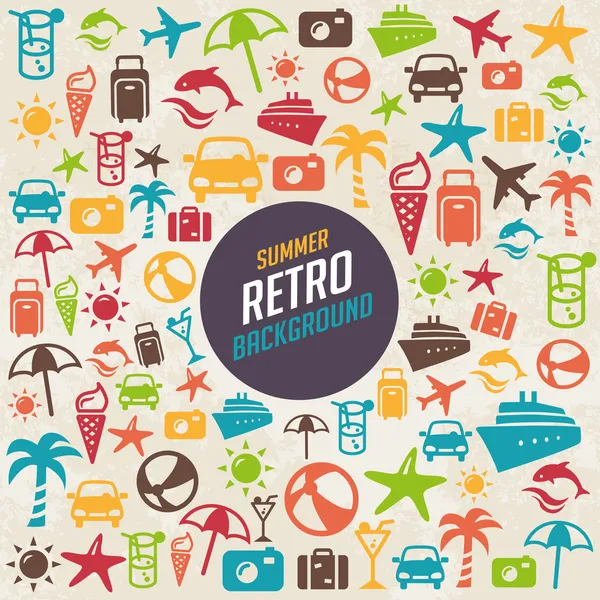 Verão fundo retro —  Vetores de Stock