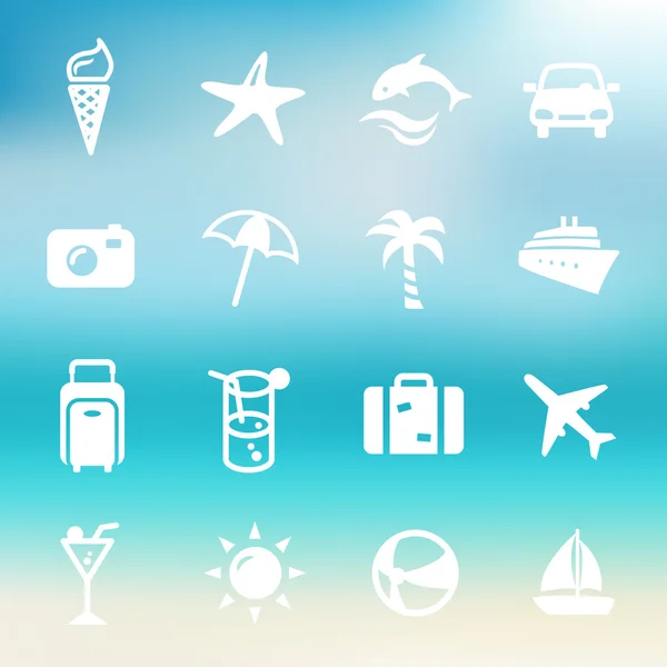 Iconos de verano — Vector de stock